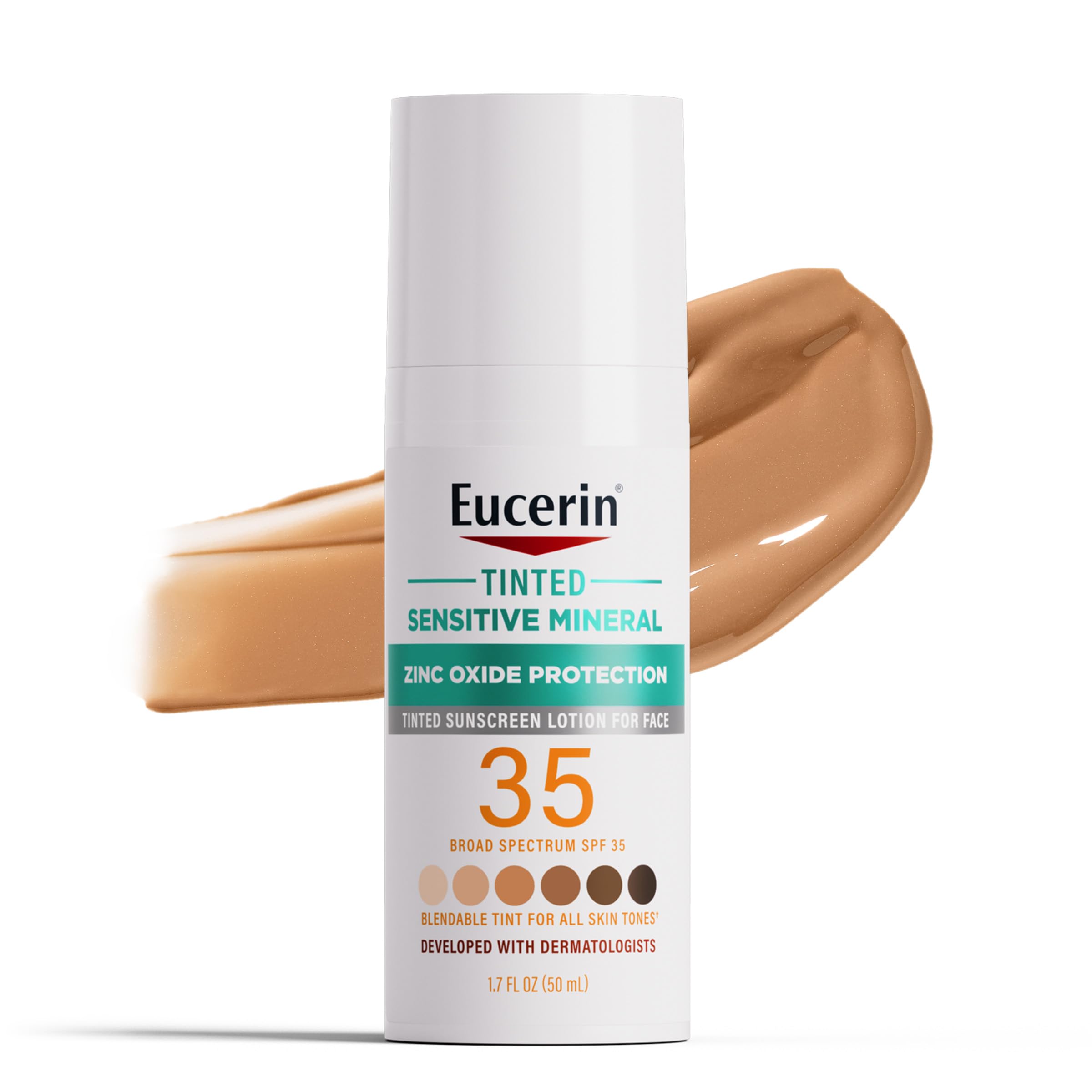 Eucerin Tinted Mineral Face Sunscreen SPF 35 – 1.7oz – Zinc, Sensitive