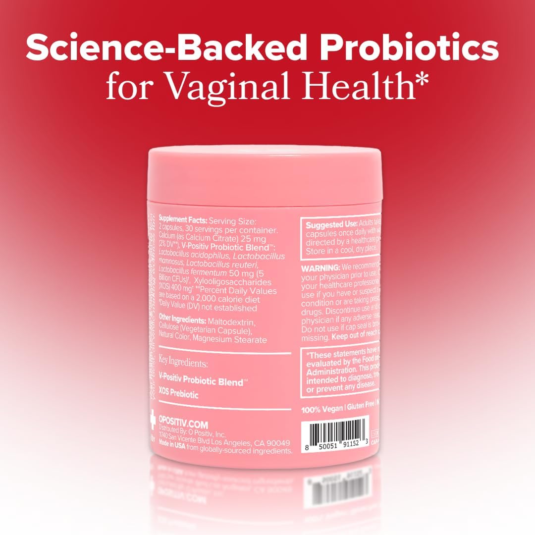 O Positiv URO Vaginal Probiotics – 60 Ct – pH Balance, Odor Support