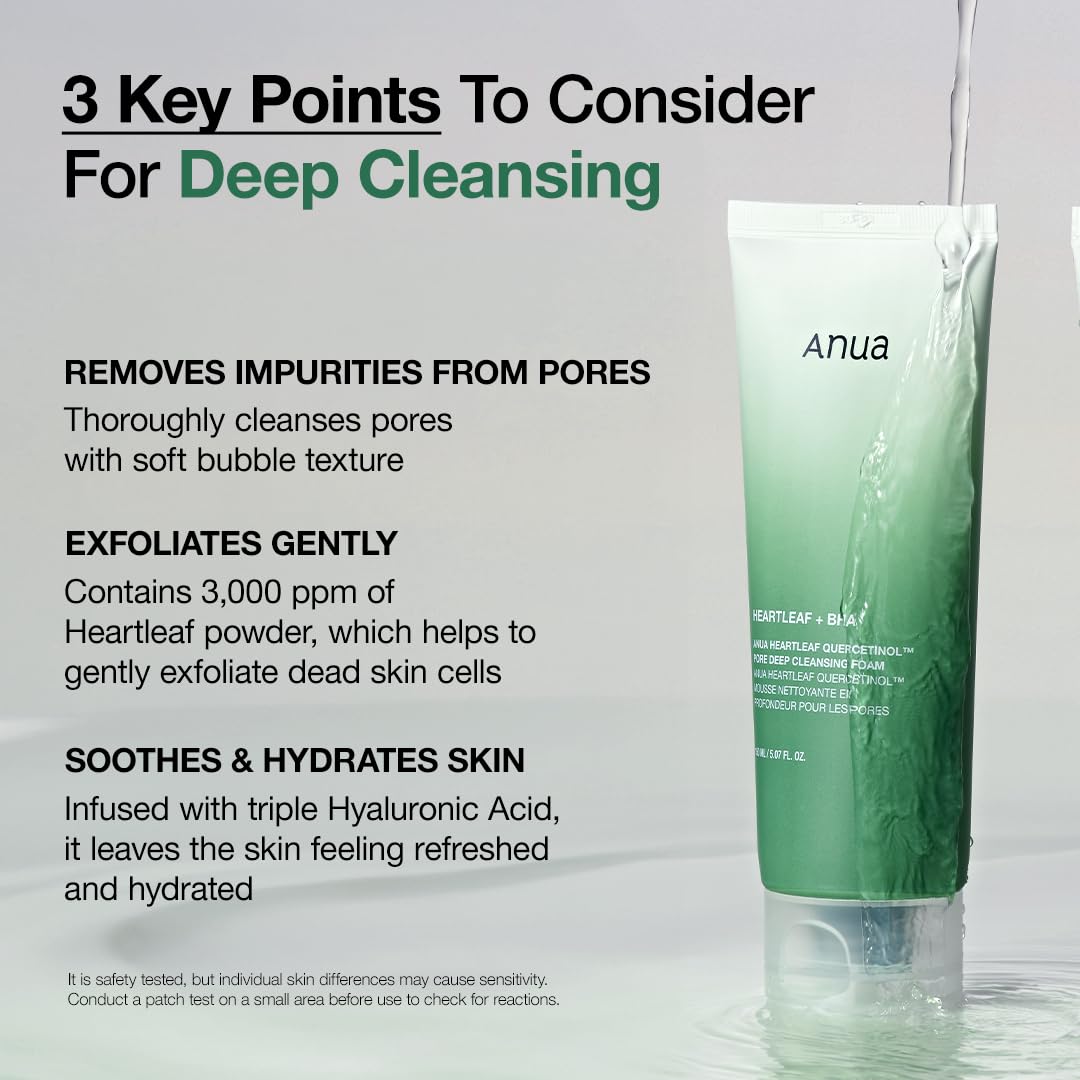 ANUA Heartleaf Cleansing Foam – 150ml – Pore Care & BHA Face Wash