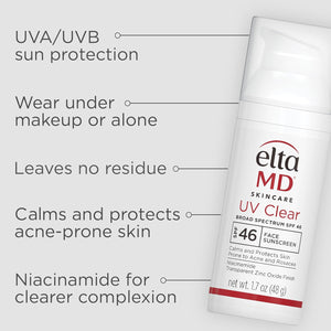 UV Clear Facial Sunscreen SPF 46 – Oil-Free Mineral-Based Formula (1.7oz)