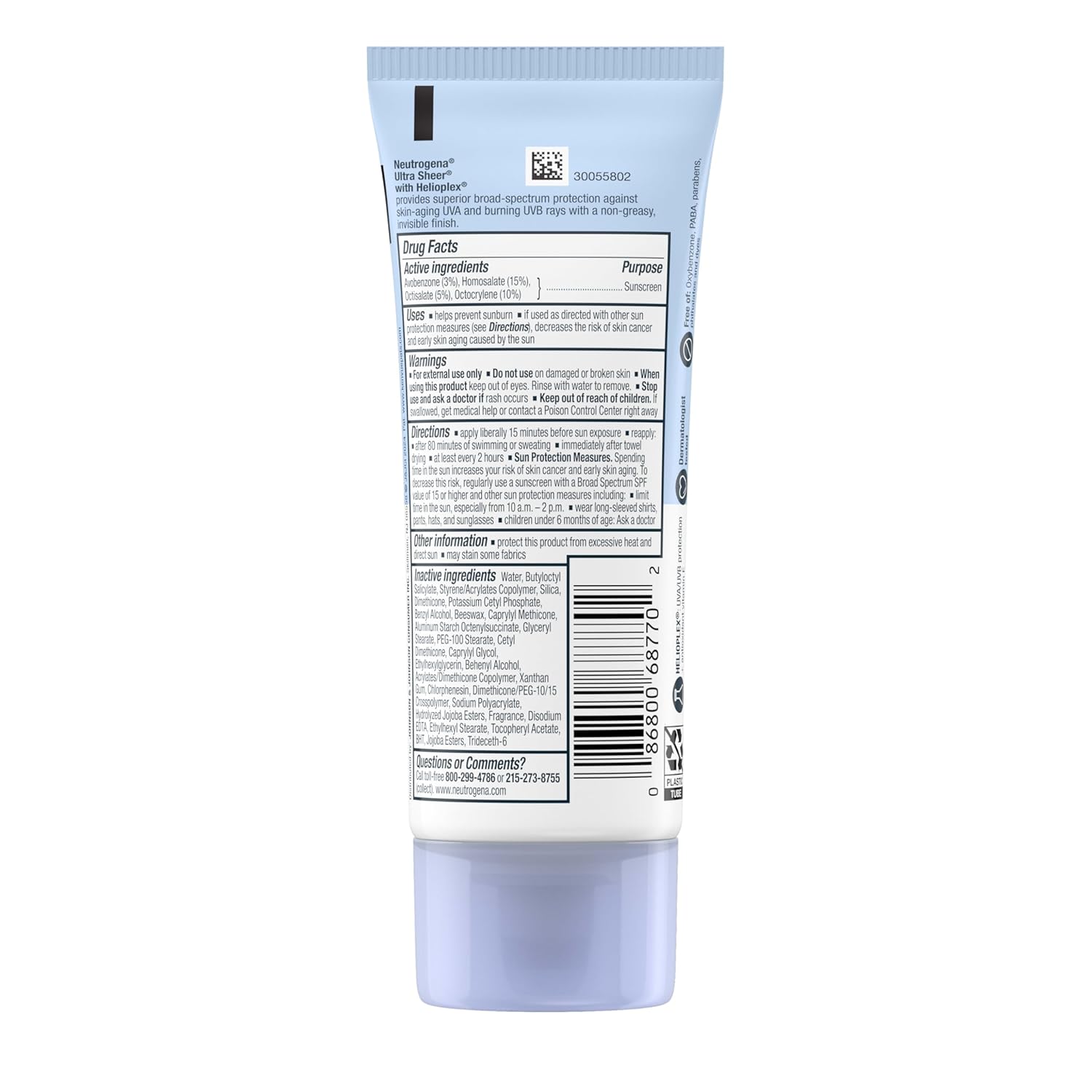 Neutrogena Ultra Sheer Sunscreen SPF 70 – 3oz – Dry-Touch, Non-Greasy