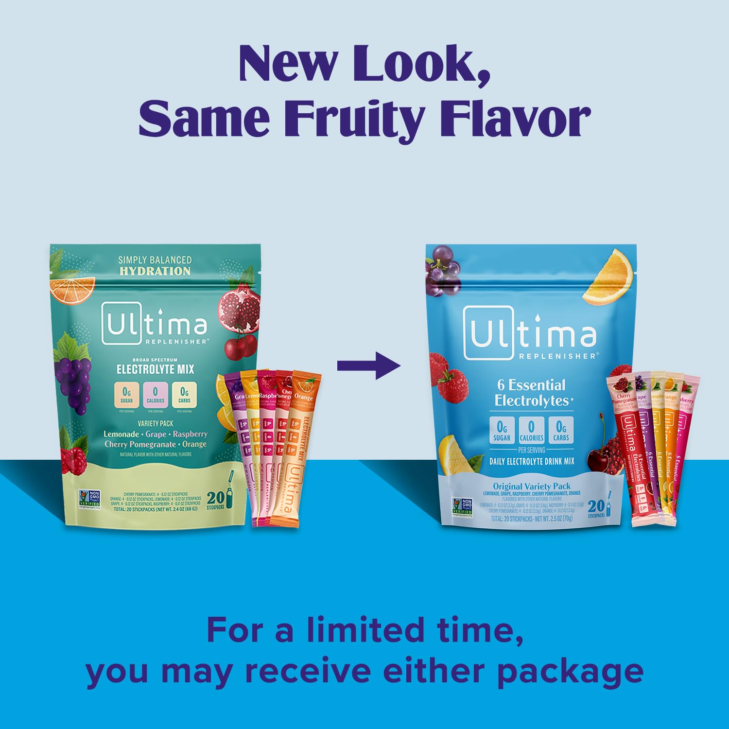 Ultima Electrolyte Drink Mix – 20 Pack – Sugar-Free, Keto, Vegan