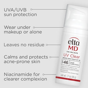 UV Clear Facial Sunscreen SPF 46 – Oil-Free Mineral-Based Formula (1.7oz)