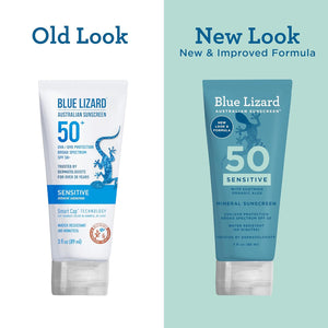 Blue Lizard Sensitive Mineral Sunscreen SPF 50+ – 3oz, Zinc, Fragrance-Free