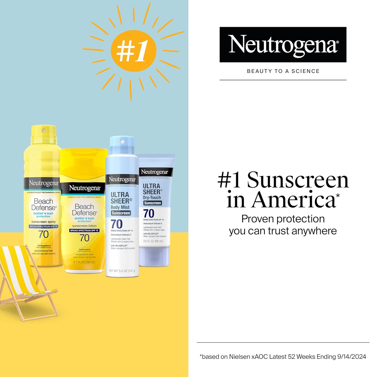 Neutrogena Ultra Sheer Sunscreen SPF 70 – 3oz – Dry-Touch, Non-Greasy