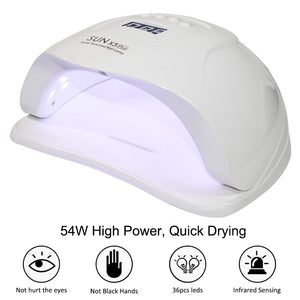 84/54/24W Pro UV Lamp LED Nail Lamp Nail Dryer For All Gels Polish Sun Light Infrared Sensing 10/30/60s Timer Smart For Manicure|Nail Dryers