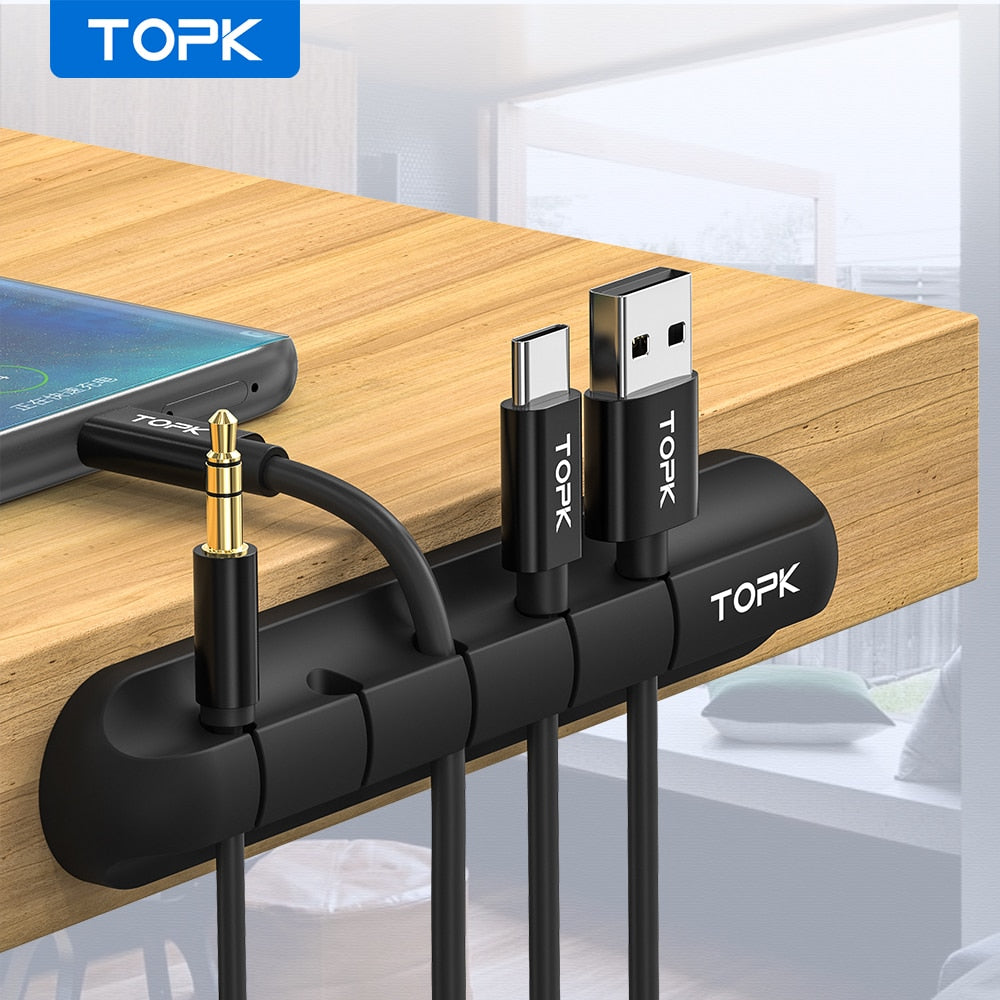 Silicone Cable Organizer and USB Wire Holder – Desktop Management Clip