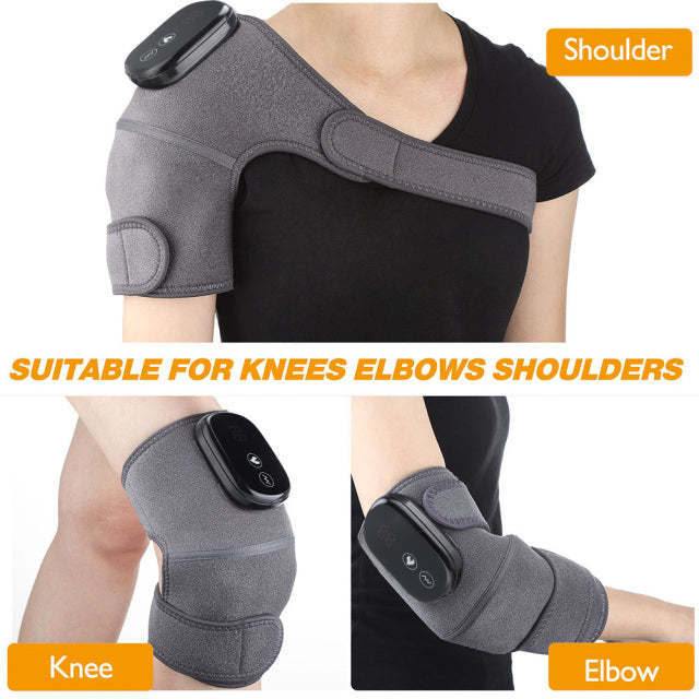 Heated Shoulder Massager with LED Display – 3-Level Vibration and Adjustable Strap