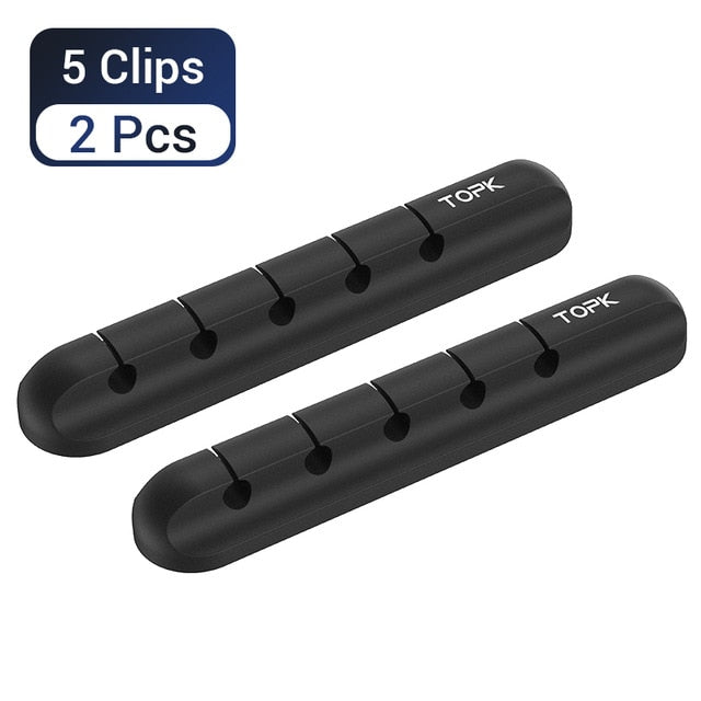 Silicone Cable Organizer and USB Wire Holder – Desktop Management Clip