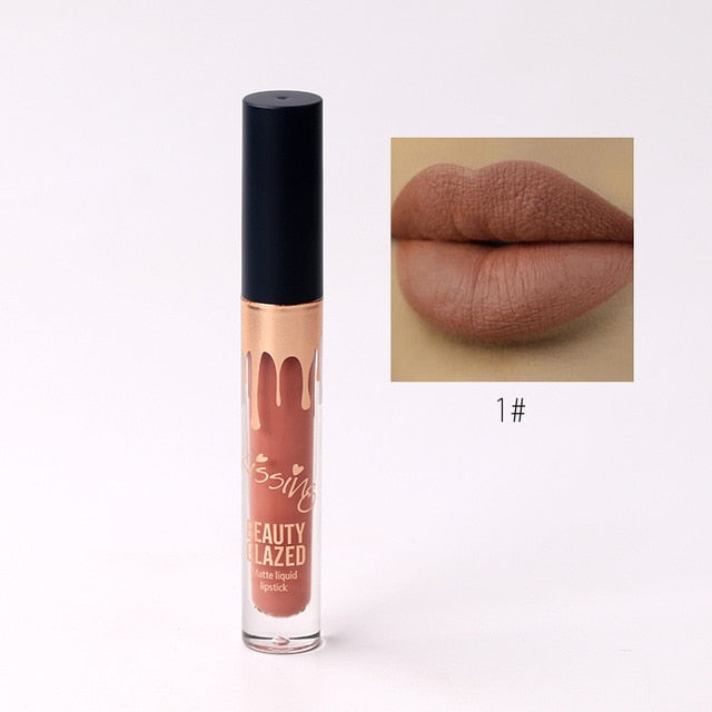 BEAUTY GLAZED 6 Colors Matte Lipstick Set Waterproof Long Lasting Lip Gloss Nude Velvet Pigment Batom Women Fashion Lip Makeup|Lipstick